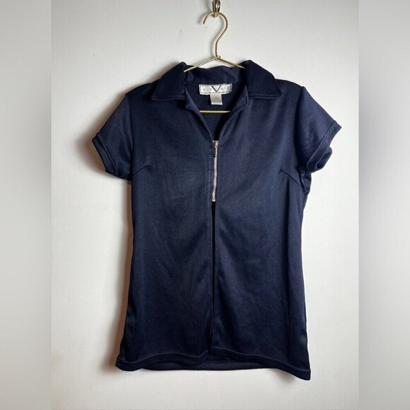 Vintage Zip up Voices Top Navy medium - Picture 2 of 8